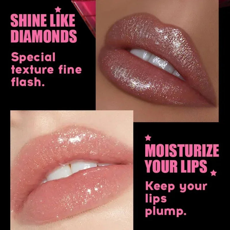 Pearlescent Glitter Lipstick Fine Shimmer Shiny Lip Blam Waterproof Long Lasting Moisturizing Lip Tint Pink Sexy Lips Makeup Zpaxo