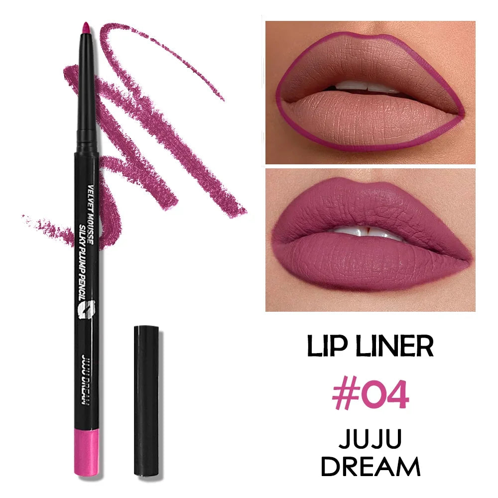 Waterproof Matte Lipliner Pencil Red Contour Tint Lipstick Long Lasting Non-stick Cup Moisturising Lips Makeup 5 Colors Zpaxo 04