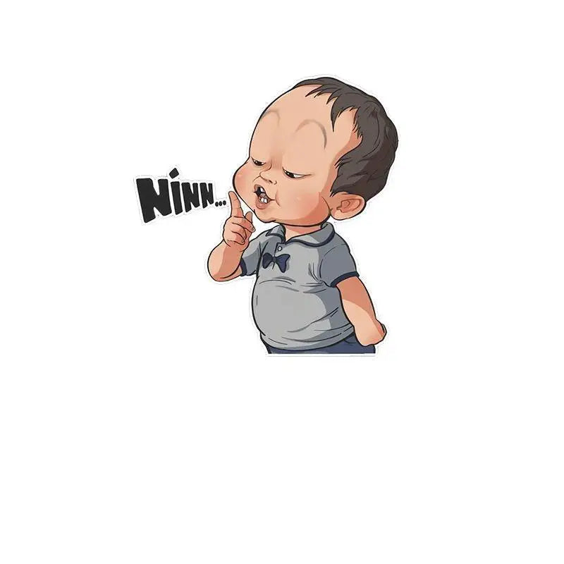2-Pack Funny Cartoon Baby Vinyl Stickers – Waterproof Car Decals