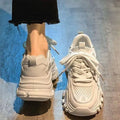 Fashion Platform Sneakers Women Lace Up Shoes Thick Sole Height