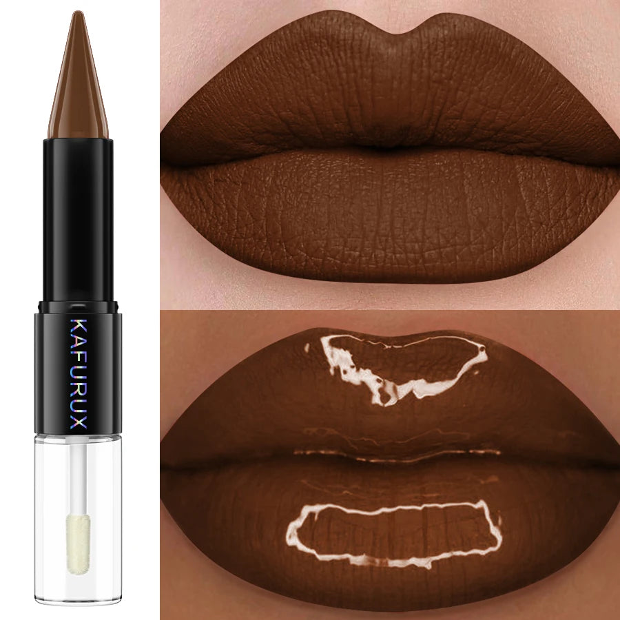 Waterproof 1 Double Head Lipstick Lip Coat Long Lasting 24HR Makeup Zpaxo 13