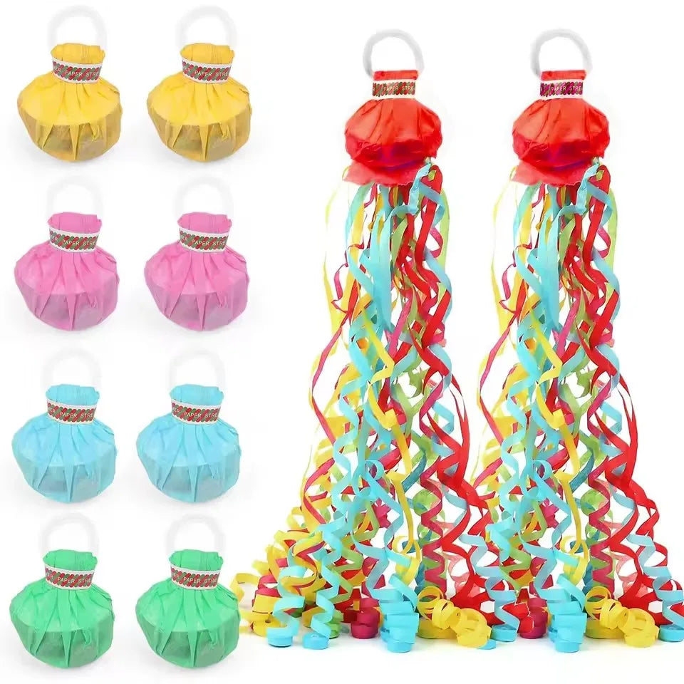 Hand Throw Streamers Colorful Ribbon No Mess Confetti Crackers
