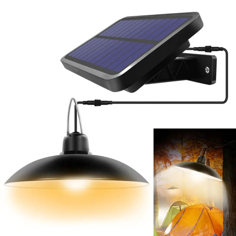 Solar Pendant Light Outdoor Indoor 2400mAh Shed Lights Remote Control Zpaxo