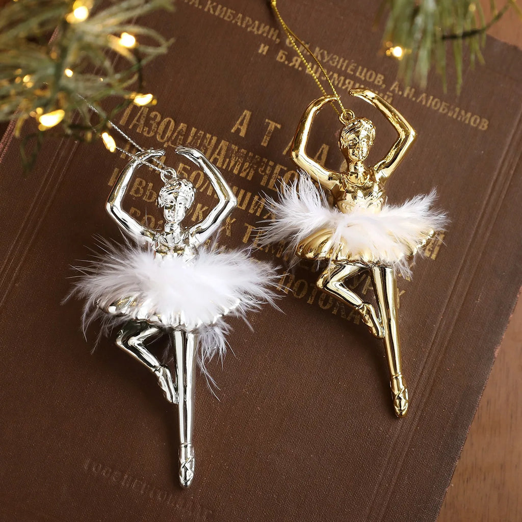 Ballet Girl Feather Christmas Tree Ornament | Festive Pendant Christmas Tree Ornament Zpaxo
