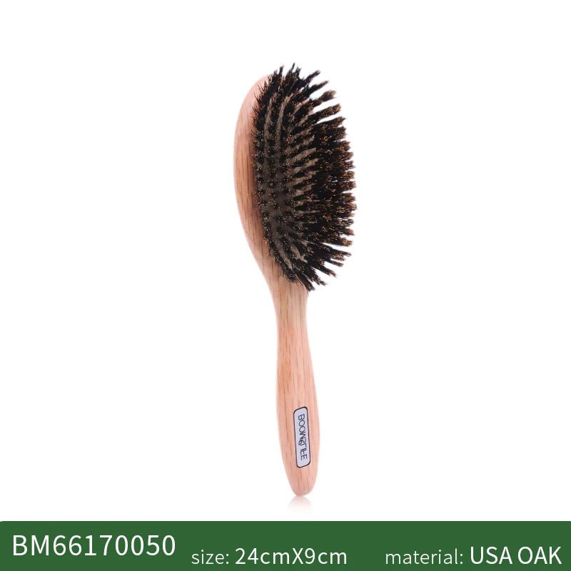 Brosse Cheveux Femme Boar Bristle Hair Brush Women Combs for Hair Detangle Brush Wood HairBrush Barber Comb Scalp Massage Brush Zpaxo Round Big
