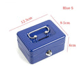 Practical Mini Petty Cash Money Box Stainless Steel Security Lock Zpaxo S Blue