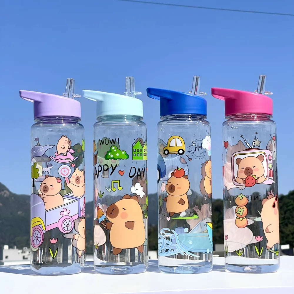 Cute Portable Capybara Sports Outdoor Straw Cup Water Very Suitable