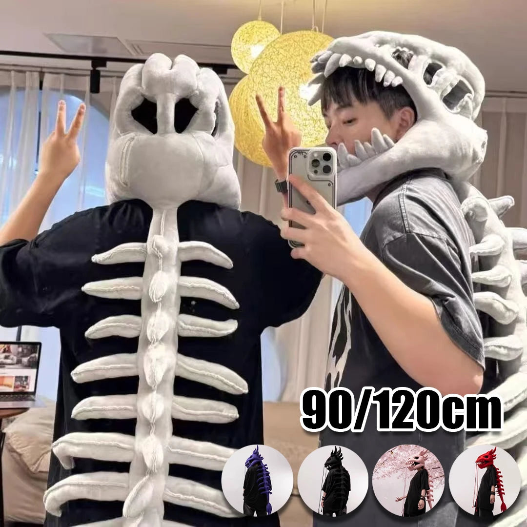 2026 Chinese Dinosaur Skeleton Plush Hoodie Roleplay Costume Mask Toy