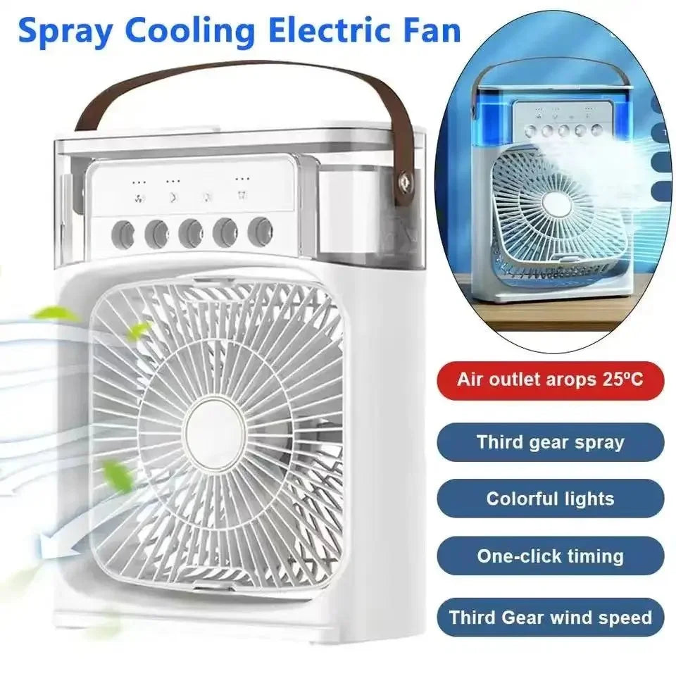 Desk Fan Night Light Rechargeable Portable Electric Desktop 5 Holes