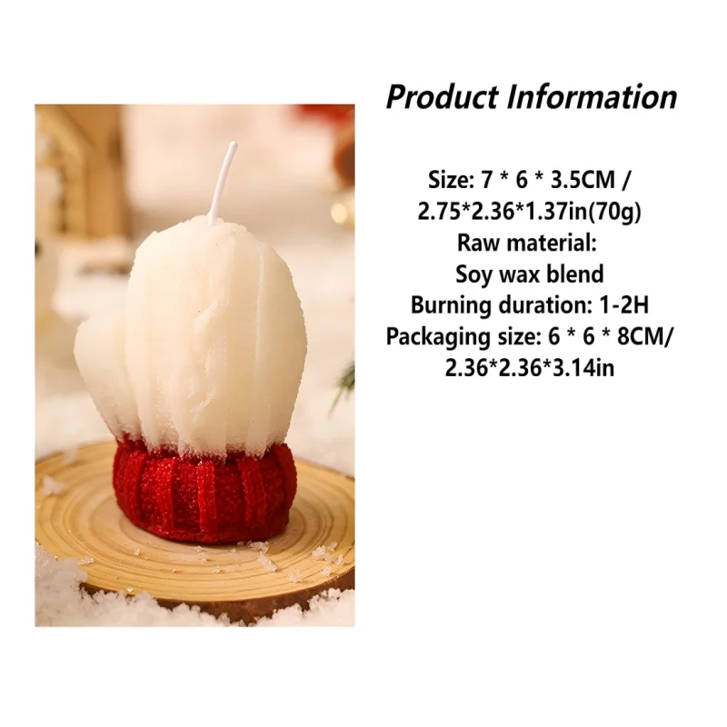 Winter Christmas Scented Candles Atmosphere Mini Wool Gloves Shape Zpaxo