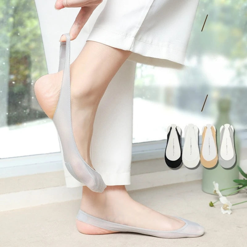 Invisible Silicone Anti-slip Short Socks Summer Ice Silk Ultra-thin