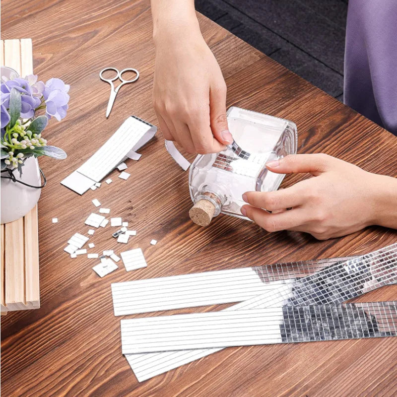 Leeseph Self Adhesive Mosaic Tiles 5x5mm Disco Square Mirror Interior