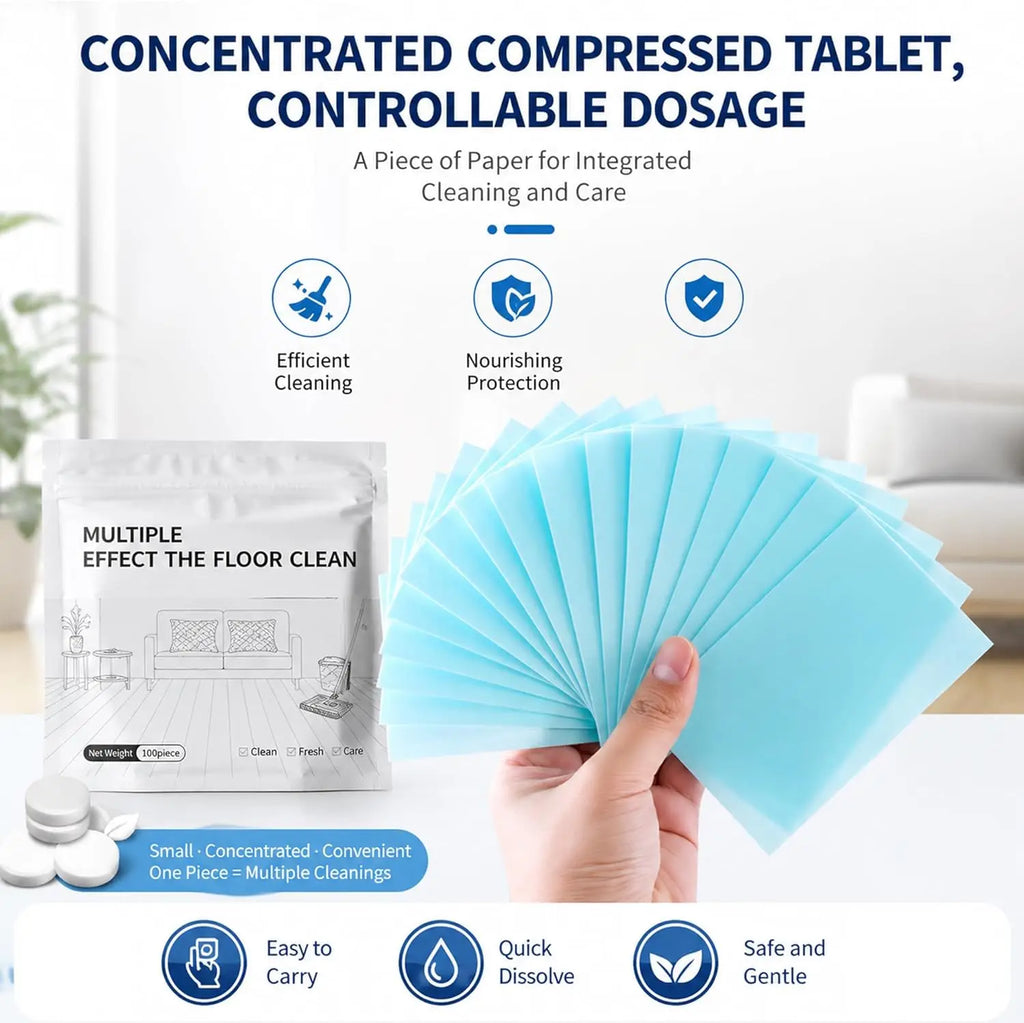 Multi-Purpose 100PCS Floor Cleaning Sheets Powerful Hardwood Floor Cleaner Mop Deep Cleaning For Wood Floor Hardwood Tablets Zpaxo