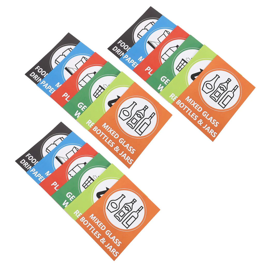 Recycle Stickers Trash Bins Self-adhesive Waterproof Fade Resistant