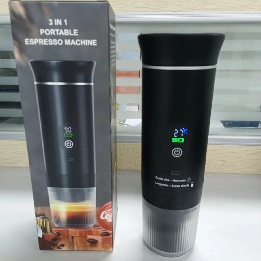 Portable Rechargeable Capsule Espresso Maker – 3-in-1 Outdoor Portable Espresso Maker Zpaxo