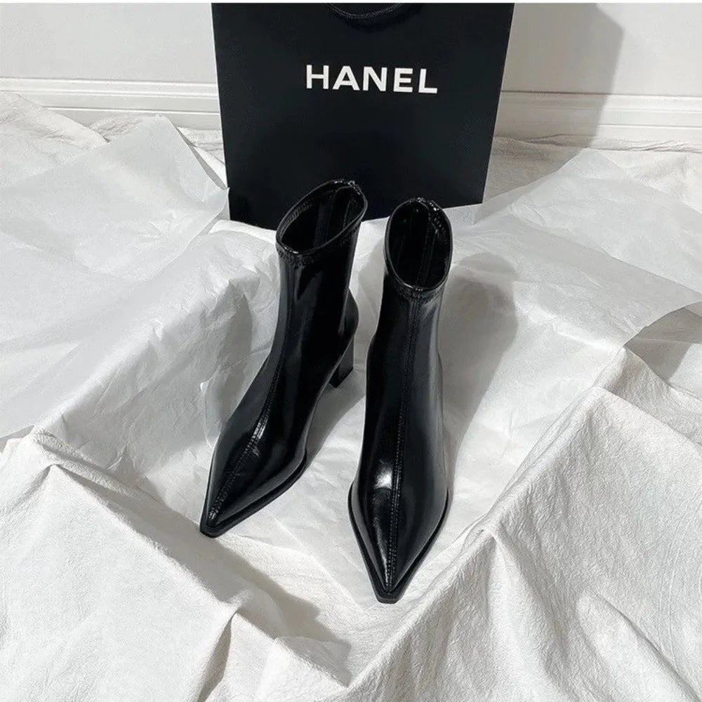 2026 Women's Ankle Boots Sexy Pointed Toe Woman Short Fashion Causal