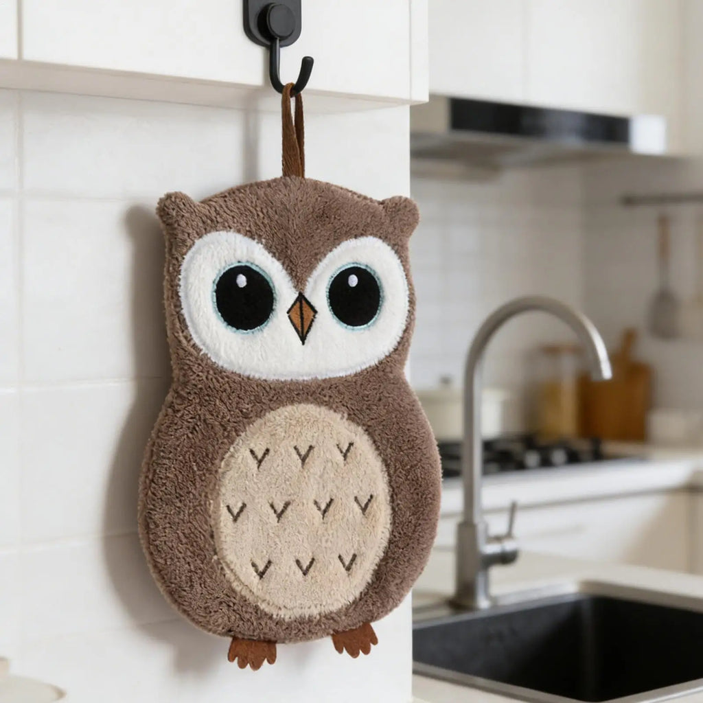 Cute Owl Hanging Hand Towel – Soft Kids Kitchen & Bath Towel Hanging Hand Towel Zpaxo