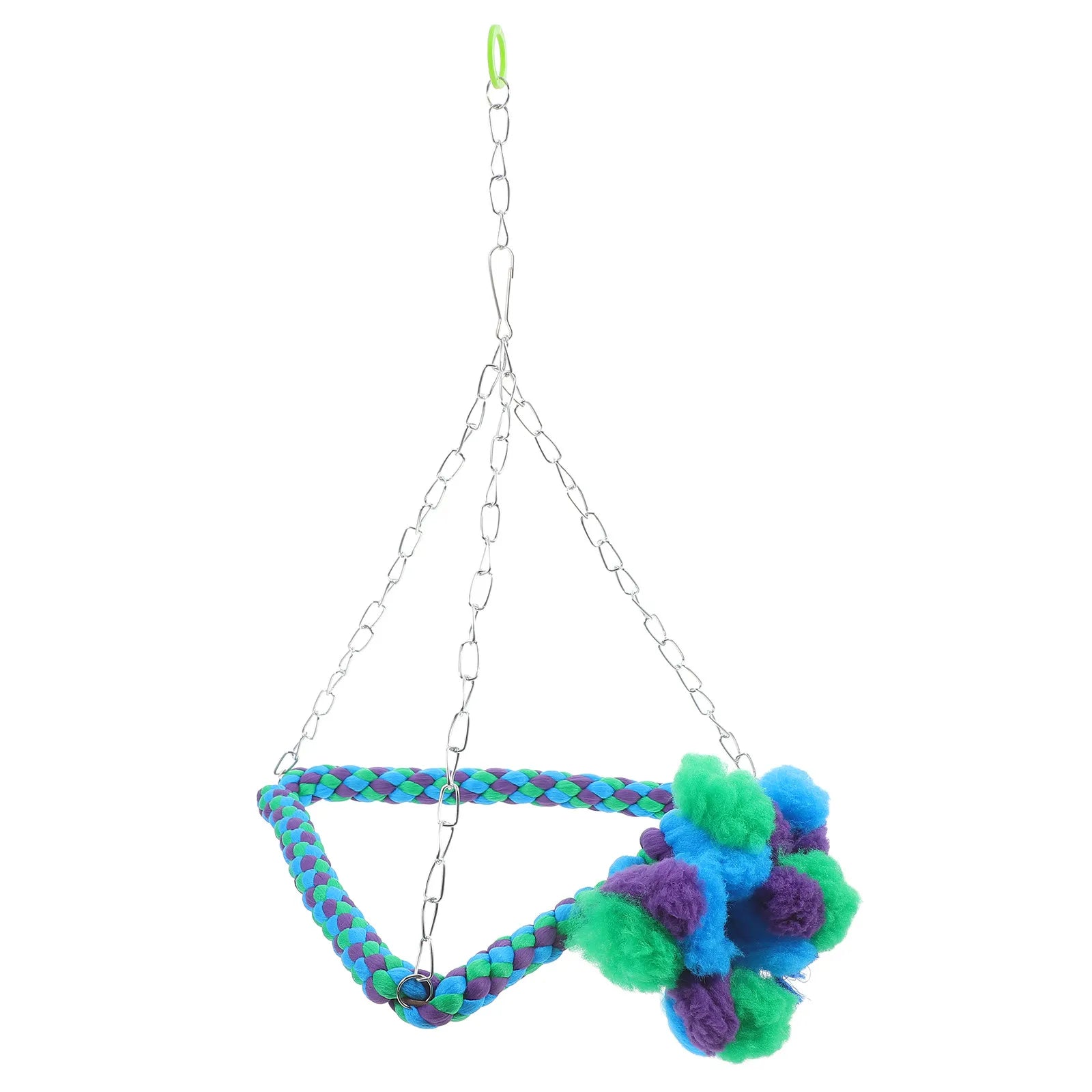Durable Hemp Rope Parrot Hanging Swing Cage Chew Stand Colorful Bird