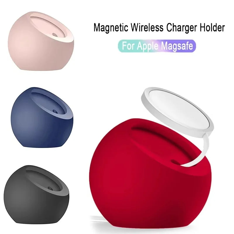 Magnetic Wireless Charging Stand Round Charging Base Desktop Silicone Wireless Charger For Apple Magsafe Phone Charging Holder Zpaxo