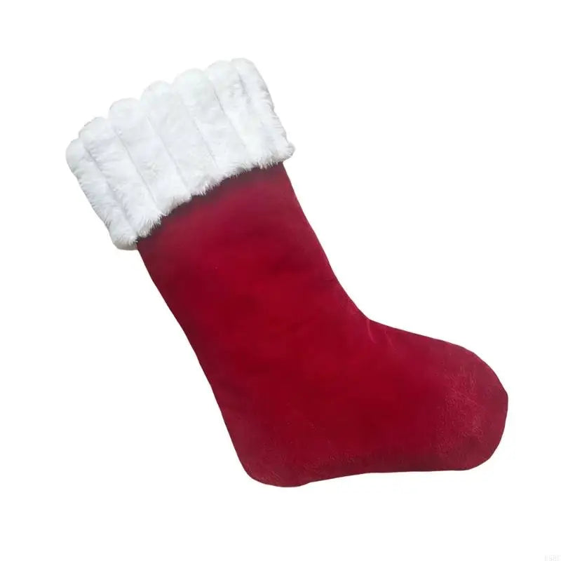 Premium Plush Holiday Stocking Red Design Sturdy Celebration Sock