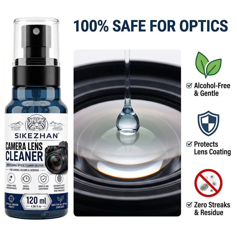 7 in 1 Camera Lens Cleaning Set 120ml Liquid Air Blower Sensor Cleaning Swab Microfiber Cloth Brush Tools for Mirrorless DSLR Zpaxo
