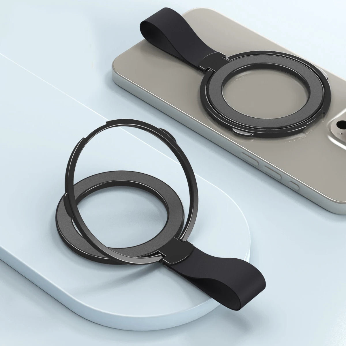 Universal Super Strong Magnetic Mobile Phone Holder Accessories Magnet Ring Stand with Strap Bracket For MagSafe iPhone 16 15 14 Zpaxo