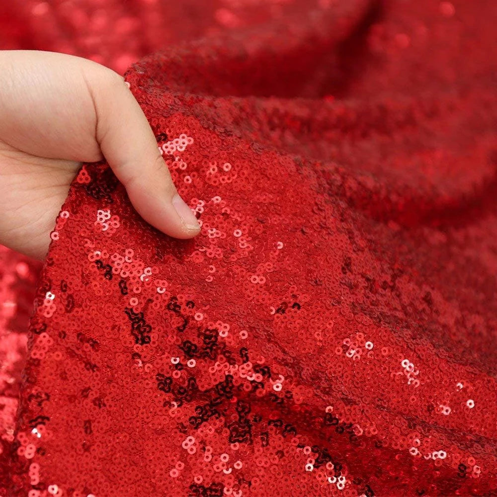 Sequin Tablecloth 50x50 Inch Shiny Square Table Overlays for Wedding Banquet Birthday Party Decor Black Red Zpaxo