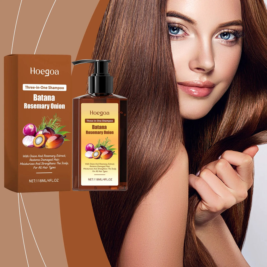3 In 1 Batana Rosemary Onion Shampoo Deep Nourishing Scalp Remove Dandruff Long Lasting Scent Hair Scalp Cleaning Care Lotion Zpaxo