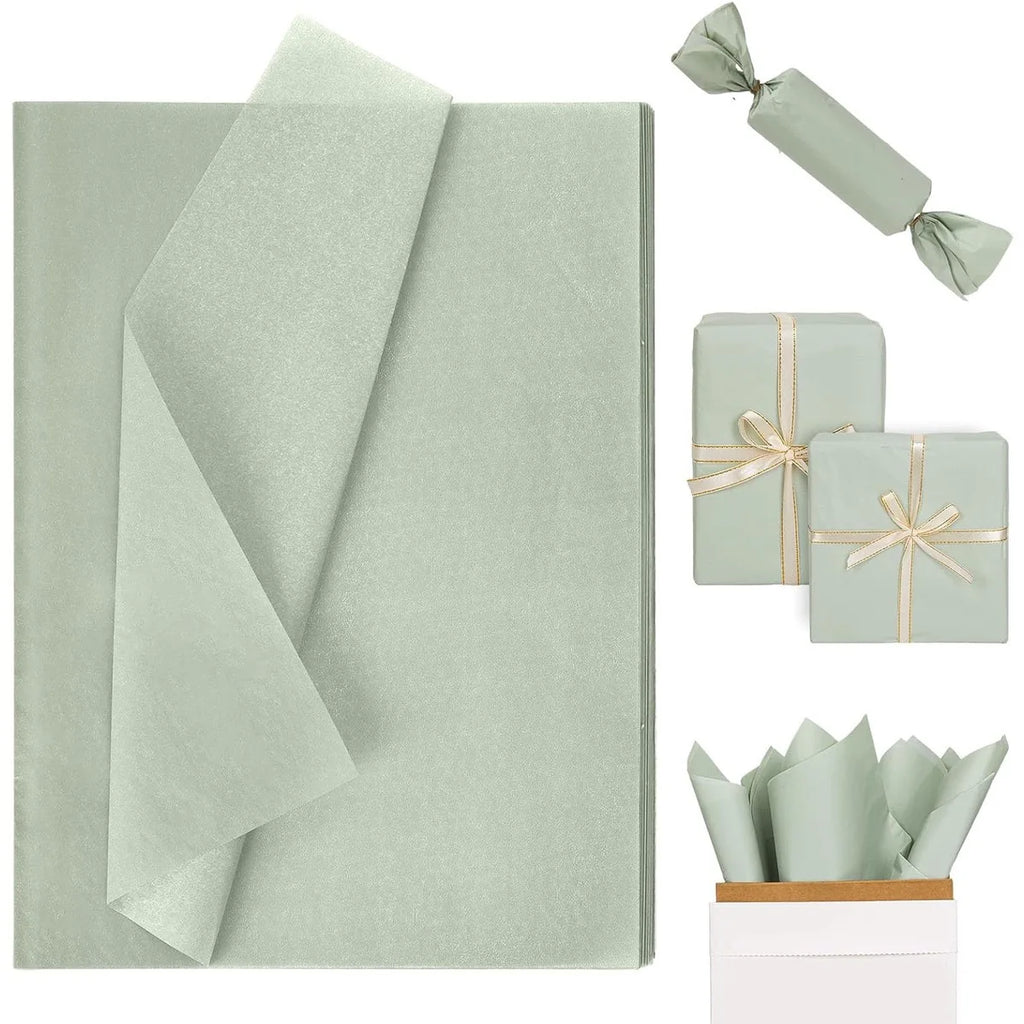 50-Sheet Sage Green Tissue Paper for Gift Wrapping & Bouquets
