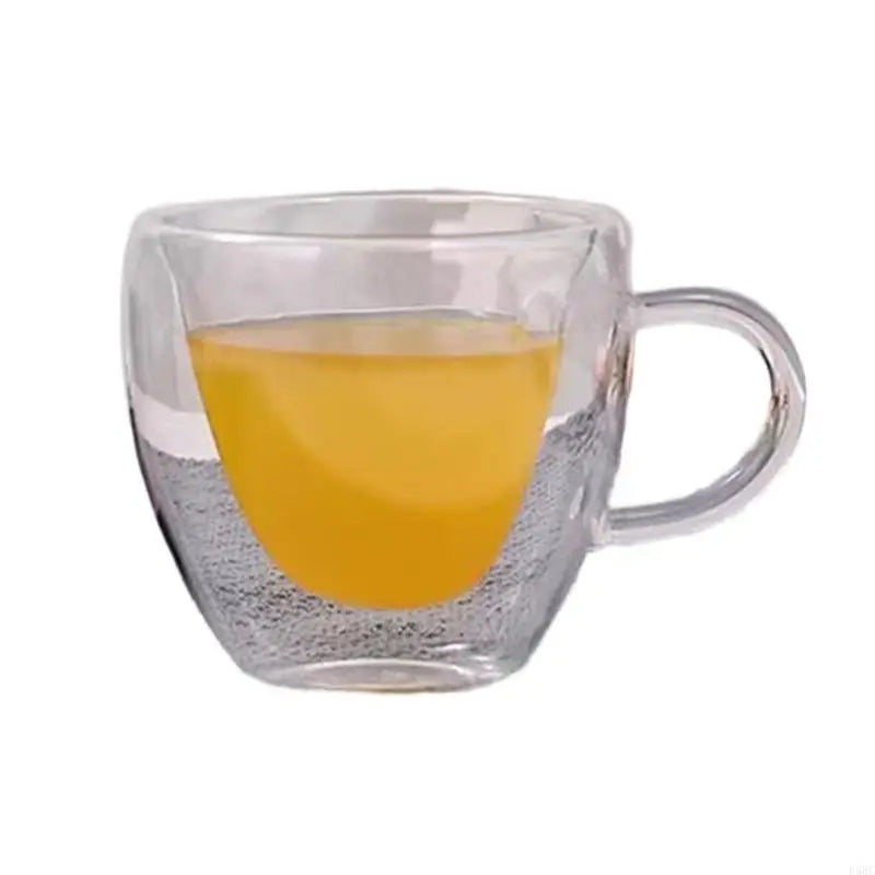 Heat Resistant Heart Glass Cup Double Layer Insulation Coffee Mug