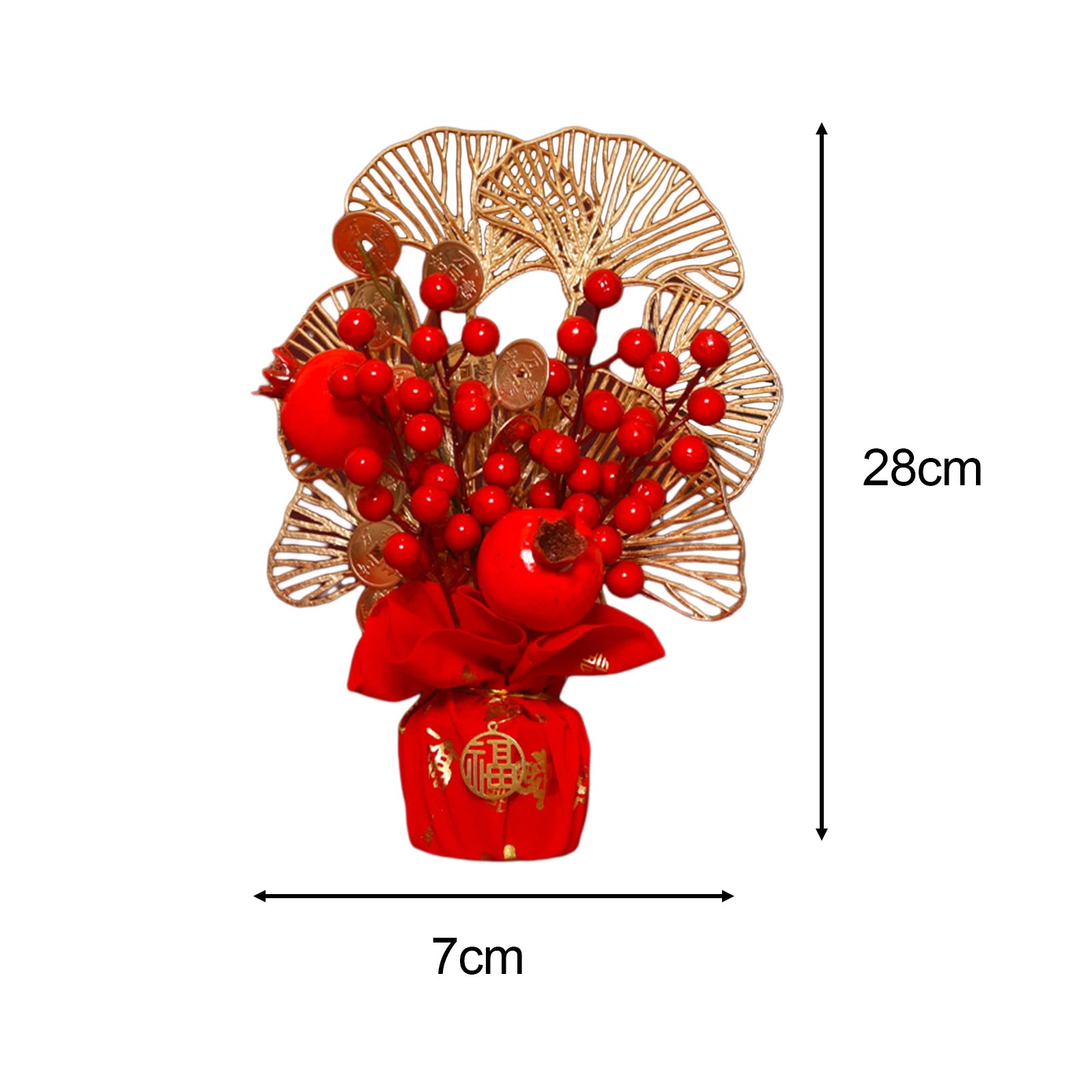 Chinese Lunar Year Decoration Gift Lucky Tree Artificial Potted for China Spring Festival Office Birthday Graduation Wedding Zpaxo persimmon 2