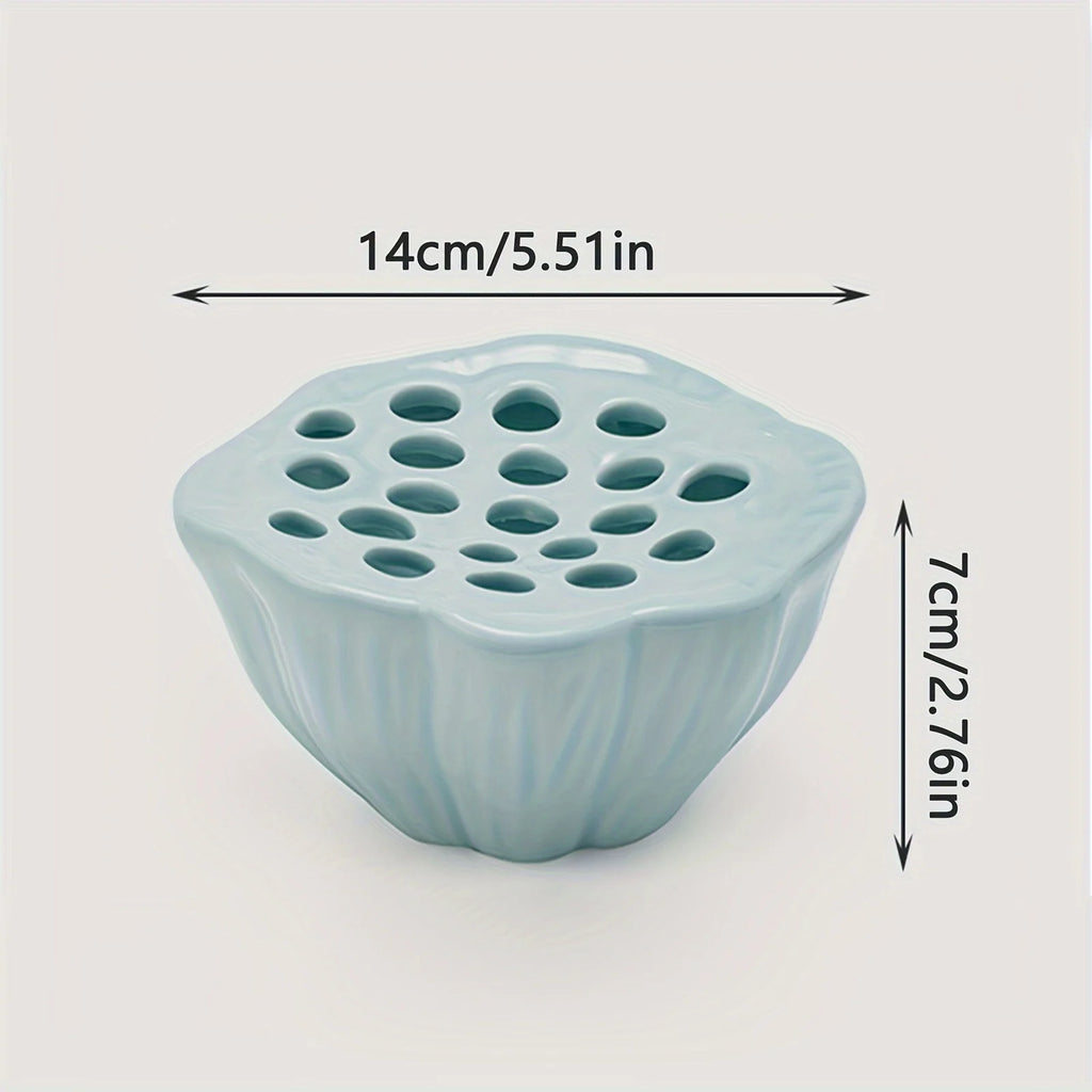 Flower Arranging Vase, 1 Pc Lotus Shaped Ceramic Flower Pot Lotus Pod Floral Arrangement Art for Home Office Decoration Zpaxo