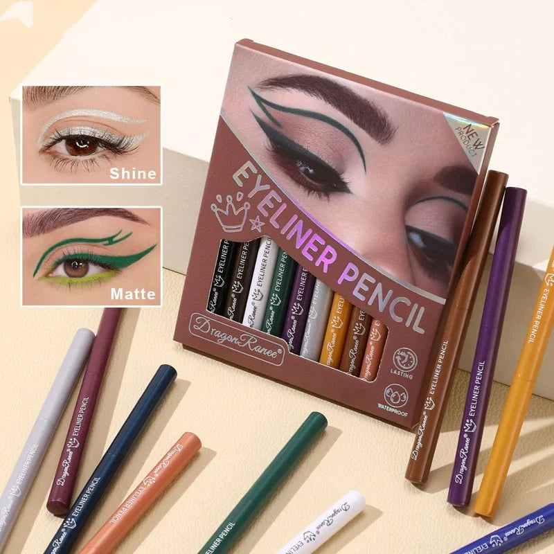 Box Black Gold Eyeliner Pencil Long-lasting Waterproof Pigment Green