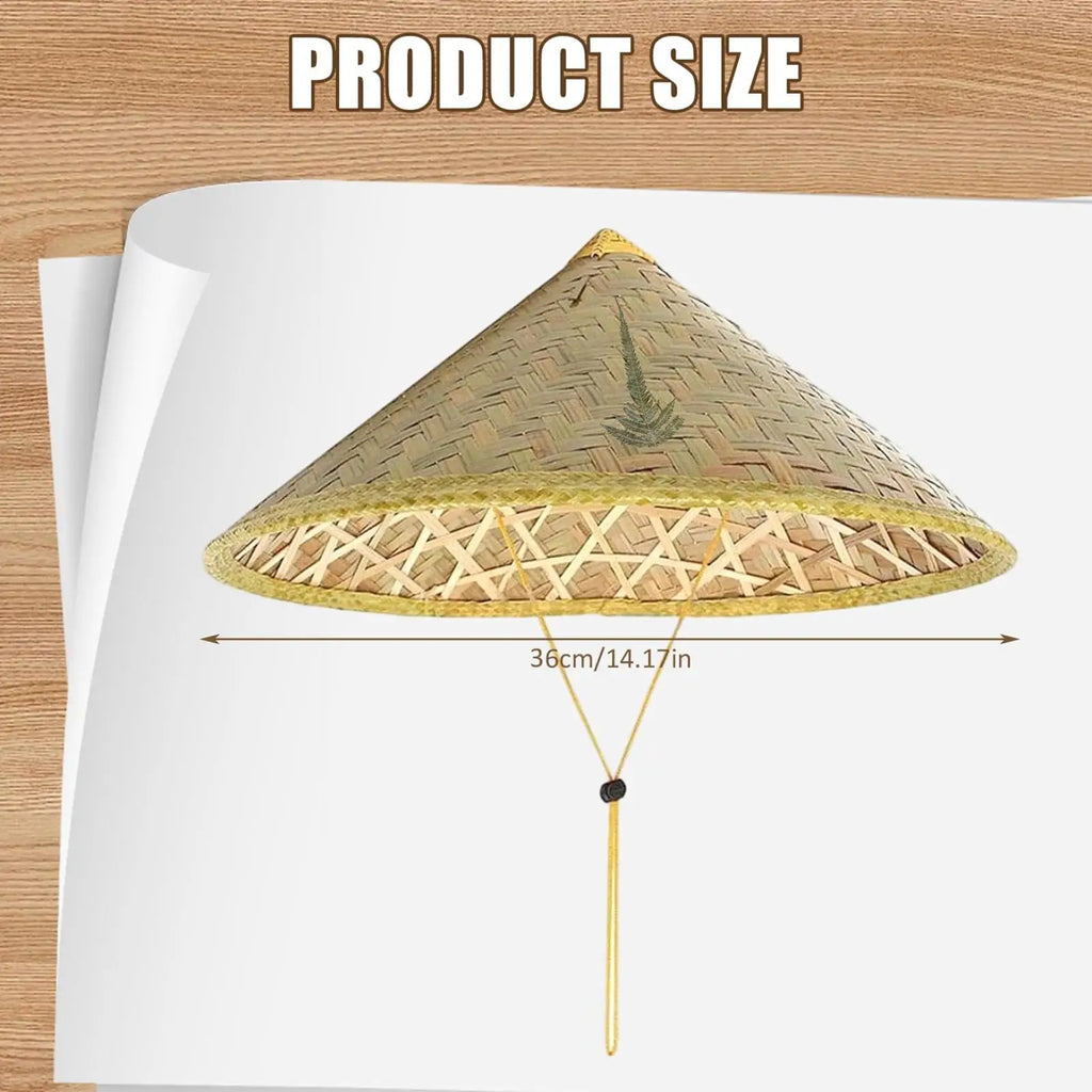 Chinese Retro Straw Hat Fisherman Hat Handmade Weave Straw Bucket Hat Tourism Rain Dance Props Cone Fishing Sunshade Hat Zpaxo