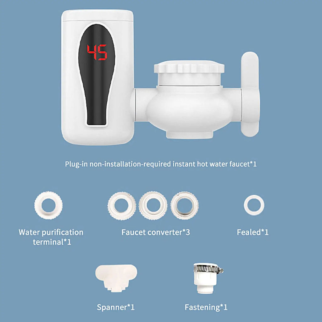 Instant Water Faucet Tankless Heater Rotatable LED Digital Display
