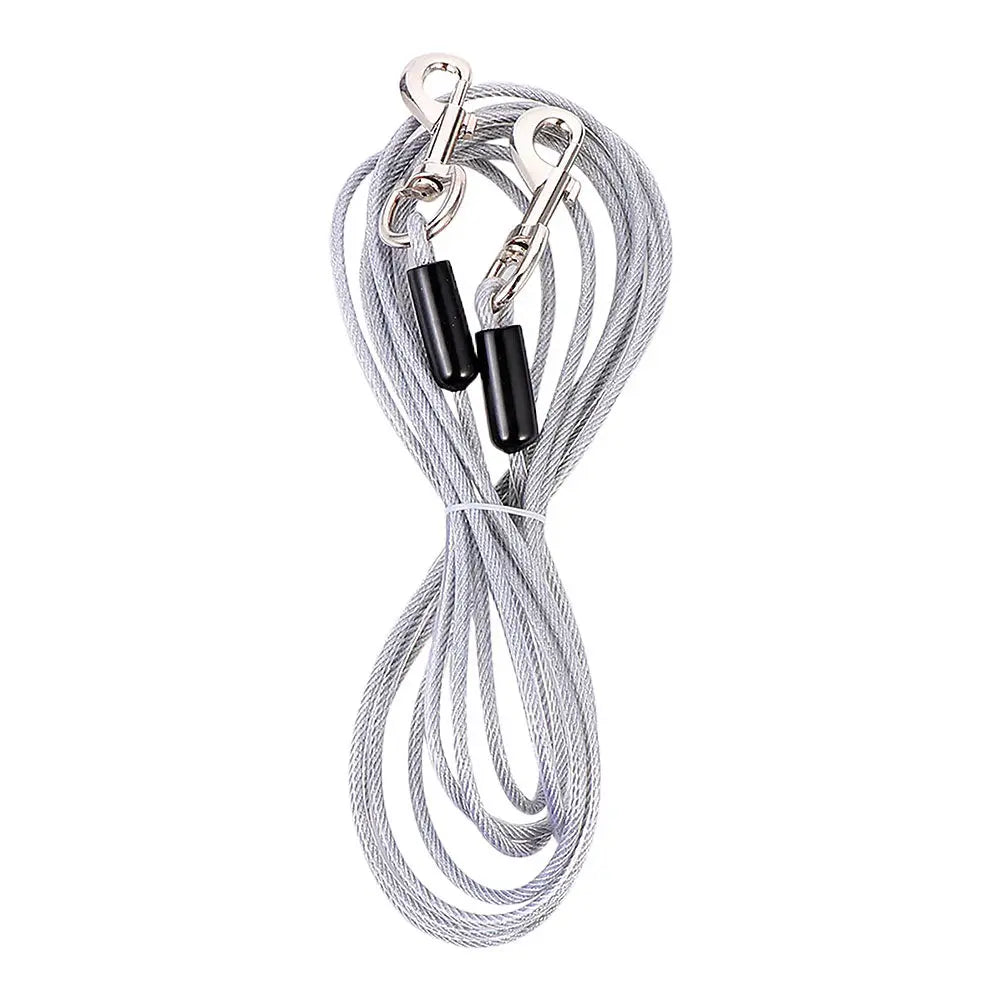 Dog Traction Strap Double Heads Steel Wire Rope Outdoor Pet Pulling