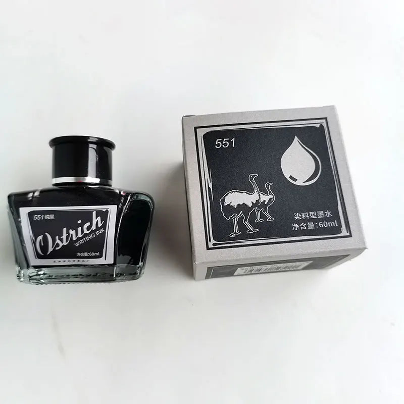 China Ostrich Pure Blue Black And Red Writing Word Than Carbon Black Ink 60ml Zpaxo 551hei