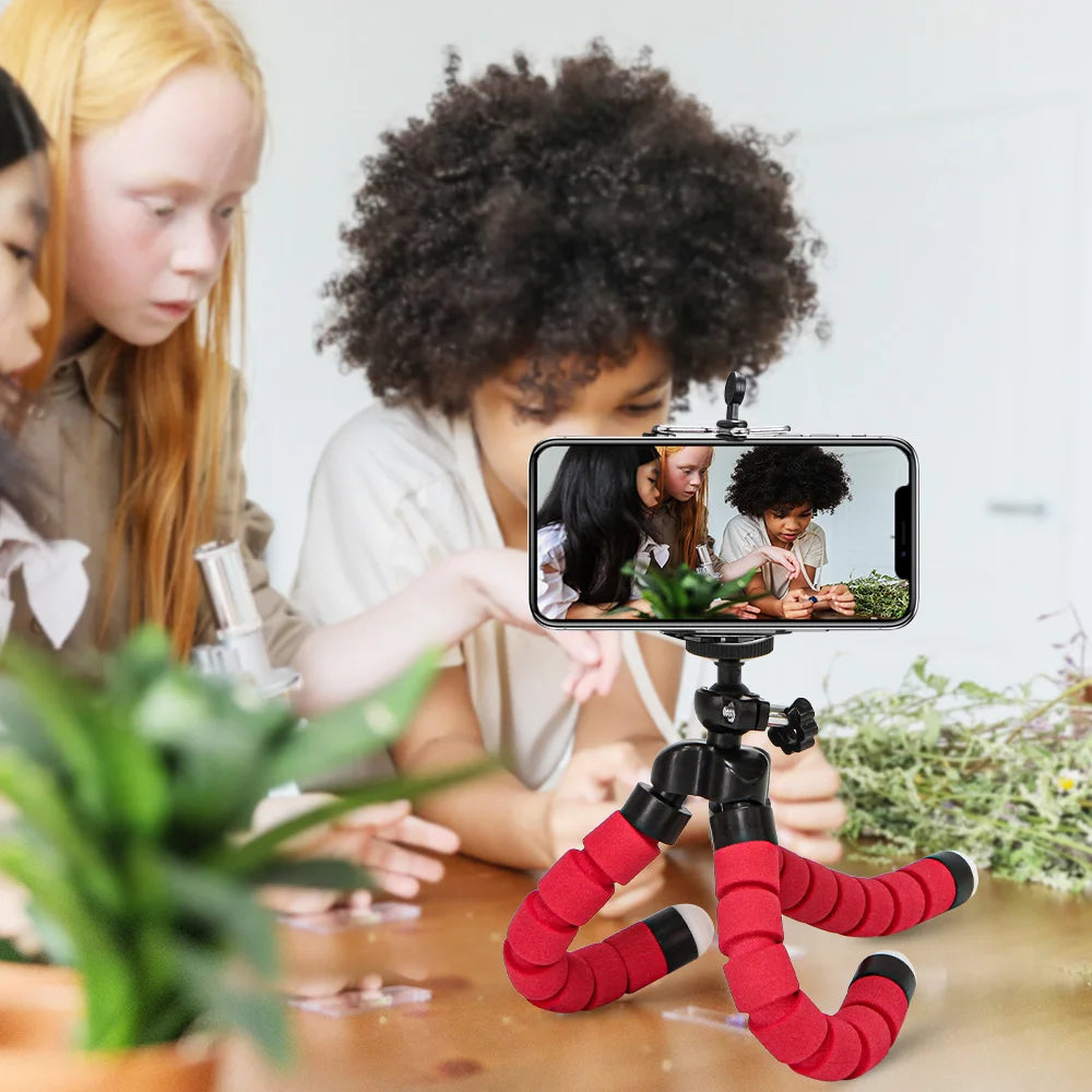 Flexible Octopus Tripod Phone Holder & Bluetooth Remote Flexible Phone Tripod Zpaxo
