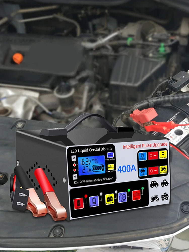 400A Car Battery Charger Five-stage Power Fast Intelligent Pulse