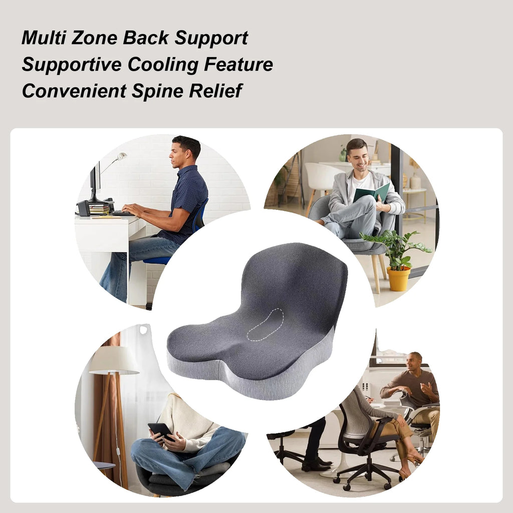 Office Chair Cushion Zipper Breathable Slow Rebound Seat Adults Women