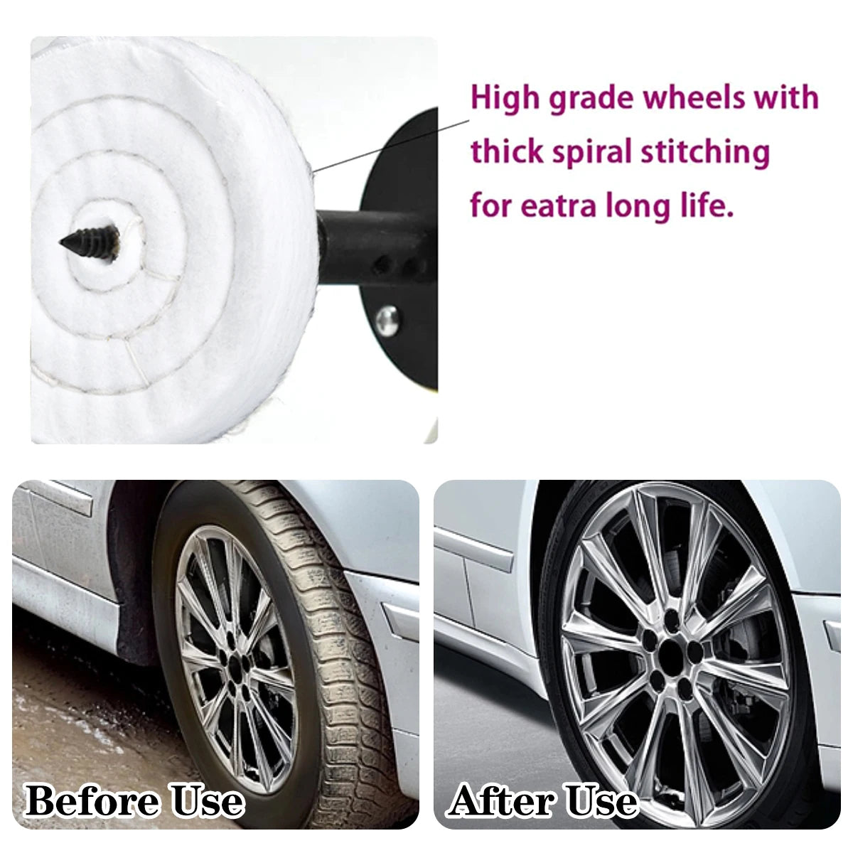 4In Polishing Wheel Wear Resistant Cloth Buffing Wheel Gold Silver Jewelry Mirror Polish Pad For Grinder Power Tool Accessories Zpaxo