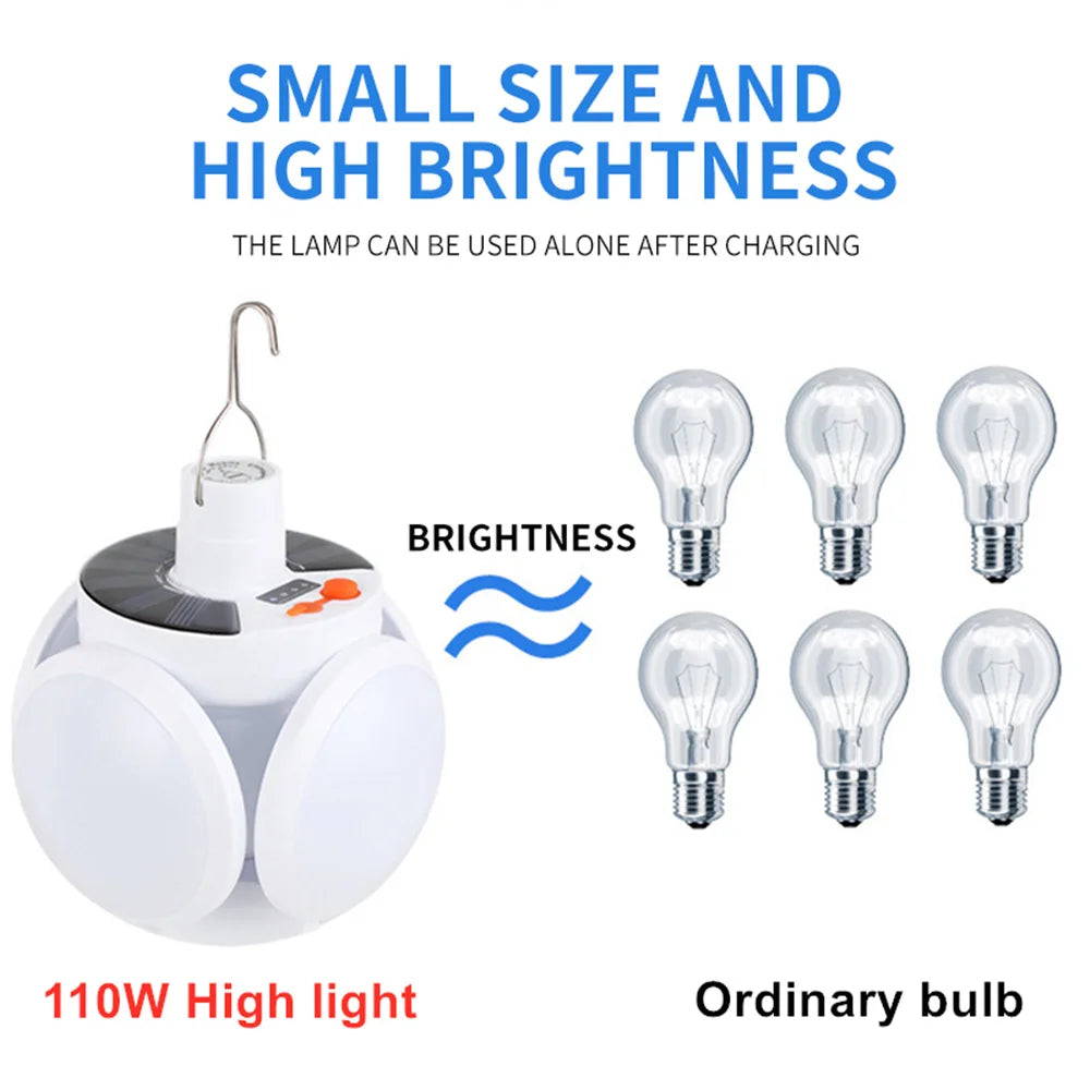 Solar LED Bulb Lamps USB Charging Rechargeable Night Light Outdoor Zpaxo