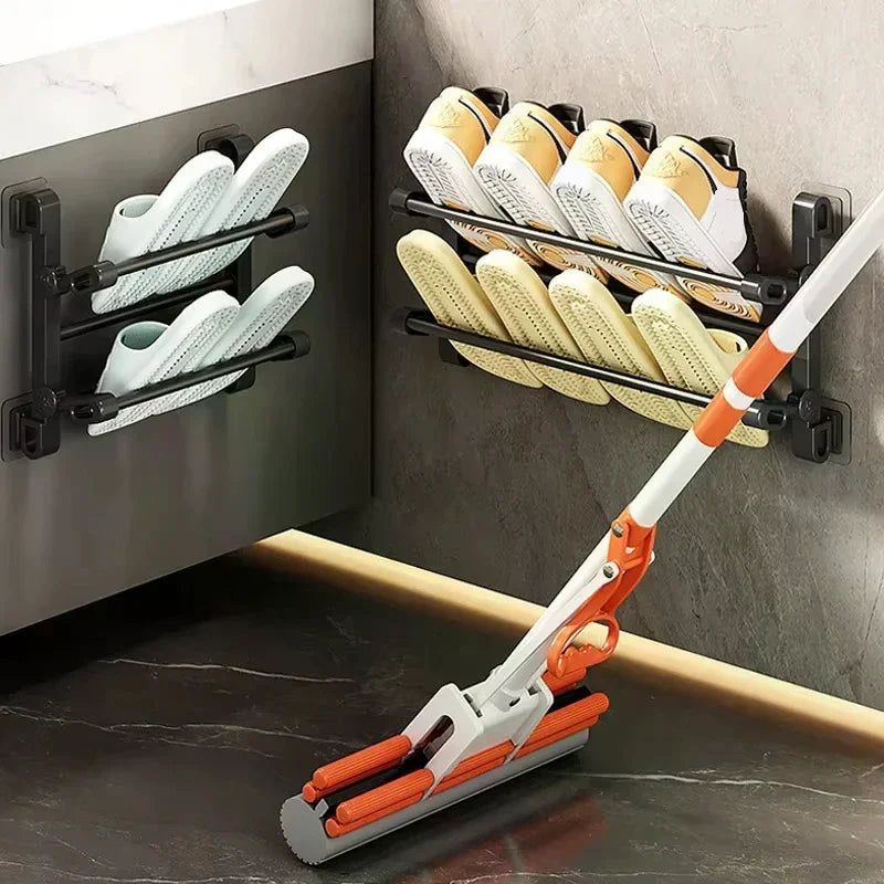 Multifunctional Wall-mounted Shoe Rack Convenient Design Stainless Zpaxo