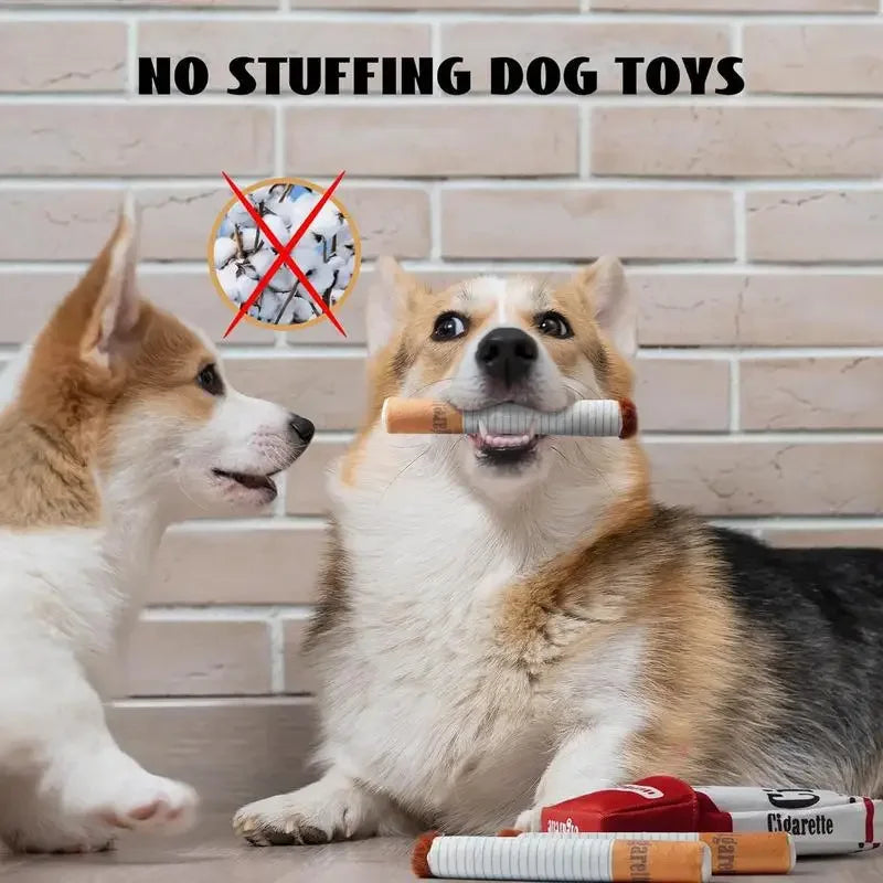 Funny Interactive Plush Dog Toy Creative Cigarette Design Giggling Chewing Toy for Playtime Perfect Gift for Dogs Zpaxo