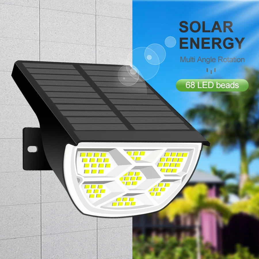 4PCS 72LED Solar Landscape Spotlights Solar Garden Lights Waterproof Solar Powered Fence Wall Lights Backyard Garage Yard Zpaxo