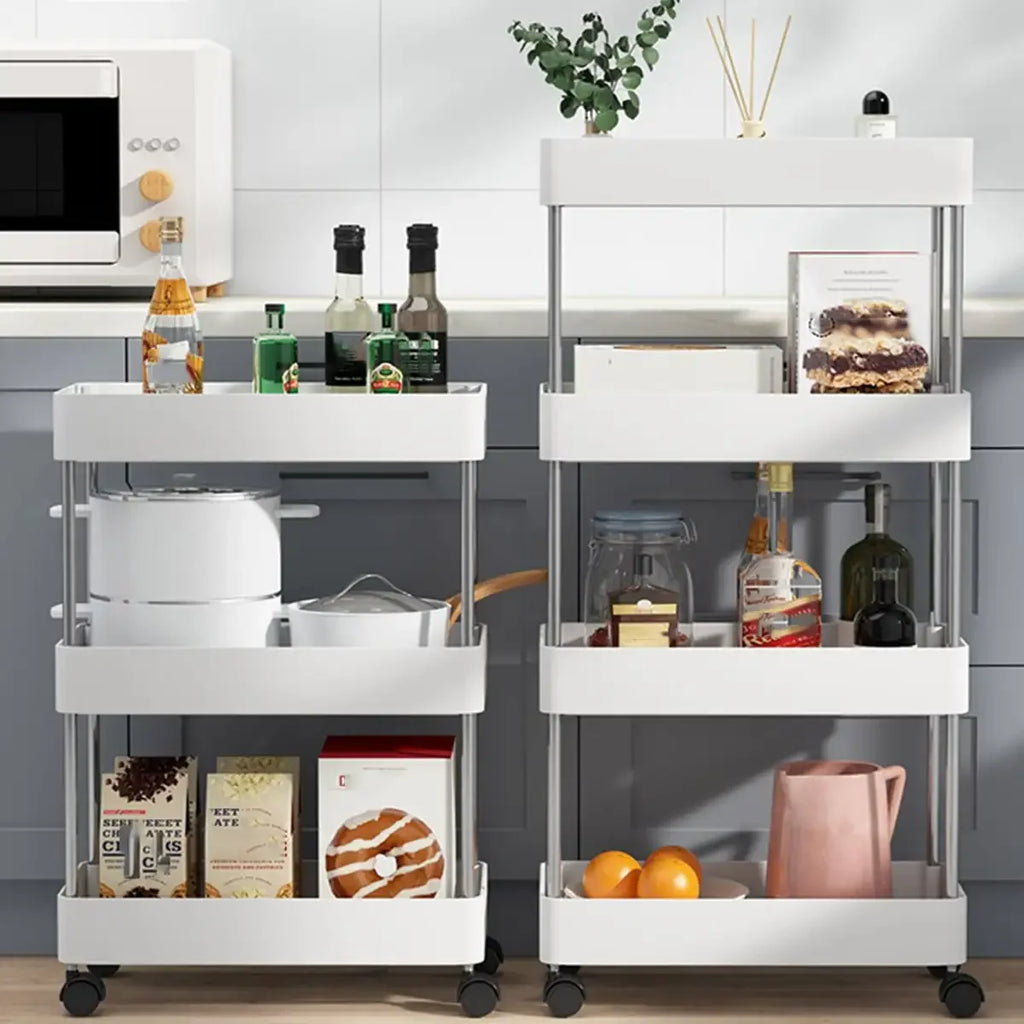 3/4 Tier Movable Gap Storage Rack Rolling Utility Cart Storage Shelf Kitchen Bathroom Slim Slide Organizer Shelf Livingroom Zpaxo