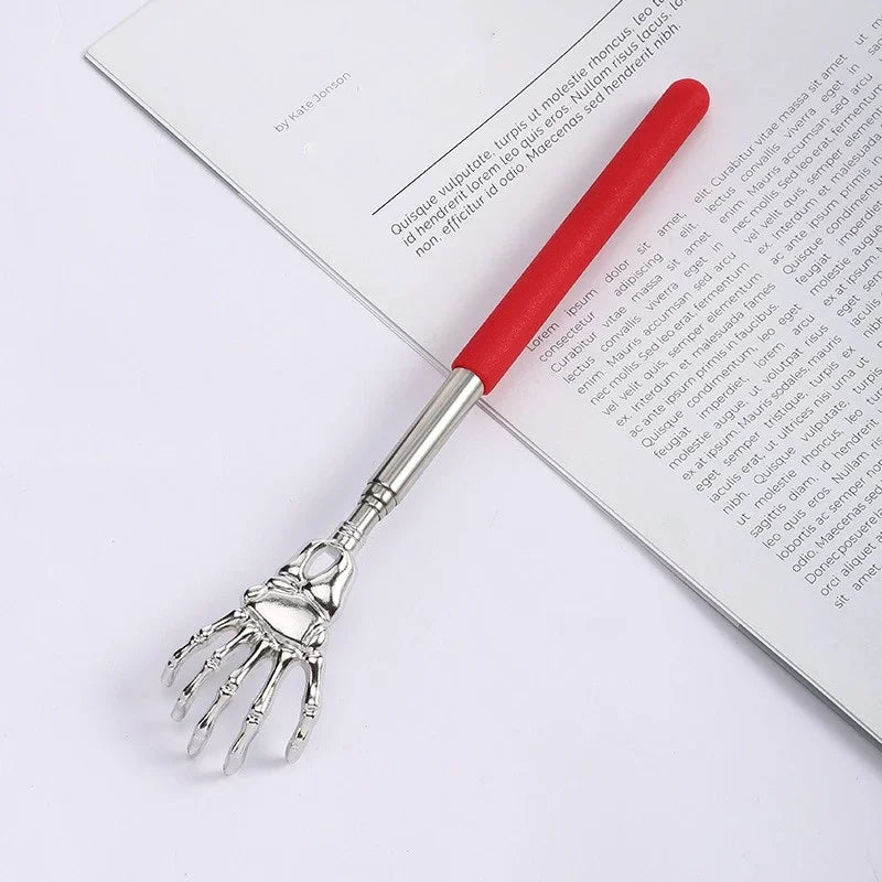 1pcs Stainless Steel Back Scratcher Ghost Hand Telescopic Scratching Massager Portable Adjustable Extendable Itch Massage Tool Zpaxo Red