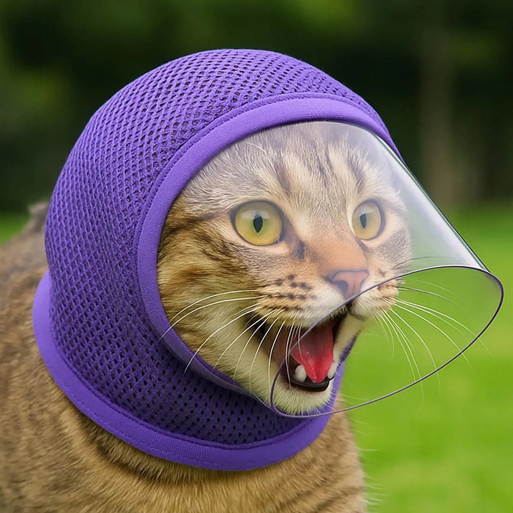 Cat Mesh Muzzle – Breathable Anti-Bite Adjustable Face Cover Cat Grooming Muzzle Zpaxo