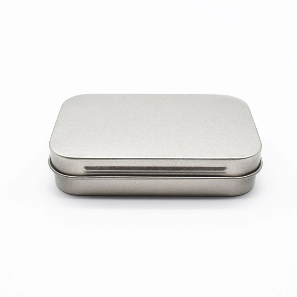 Mini Rectangular Hinged Tin Box – Metal Storage Container Mini Tin Storage Box Zpaxo Silver