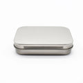 Mini Rectangular Hinged Tin Box – Metal Storage Container Mini Tin Storage Box Zpaxo Silver